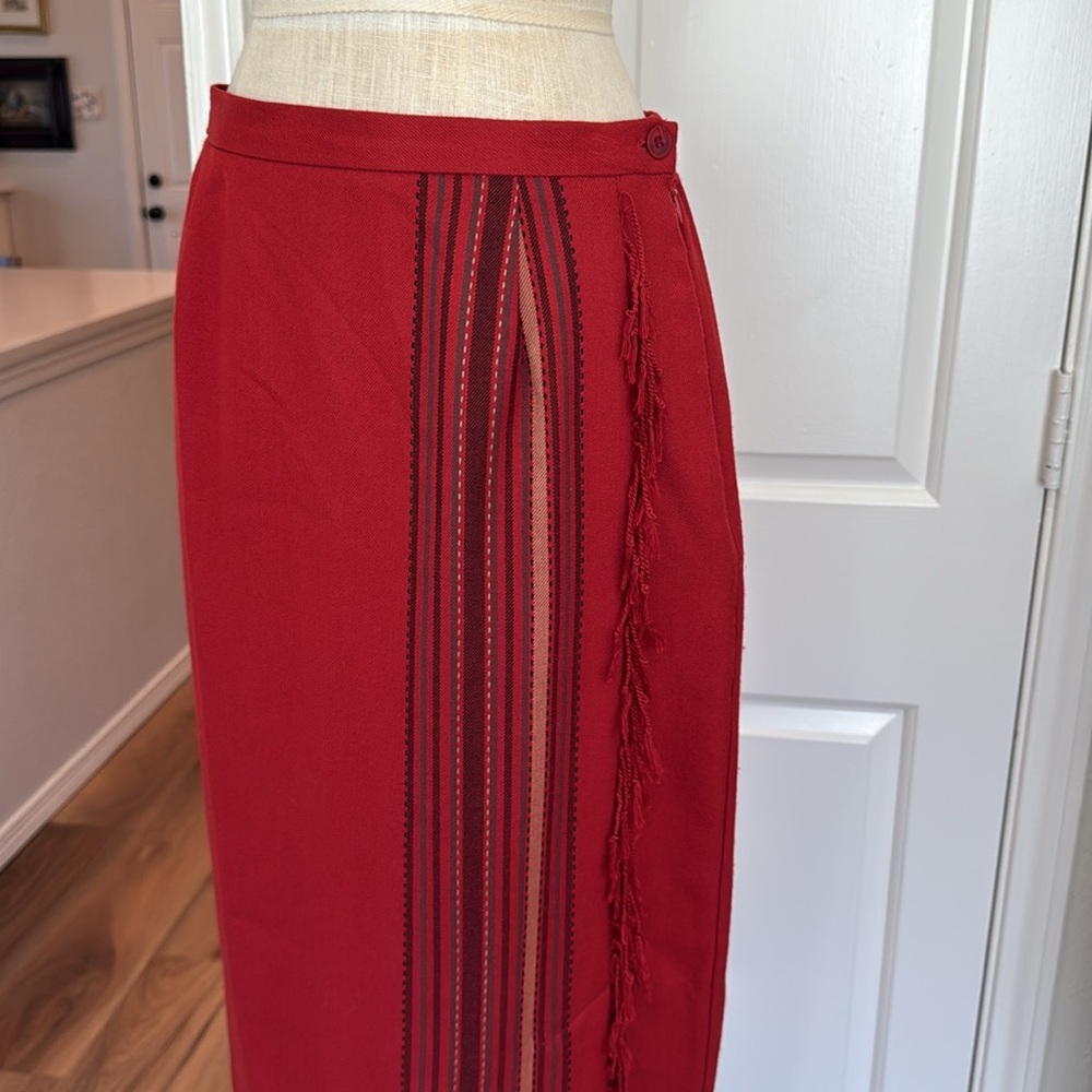 90s vintage southwest fringe midi skirt - Picture 4 of 12
